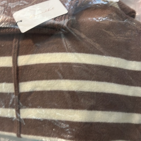 Line and Dot brown and cream striped Cow Neck Sweater! - Picture 3 of 5